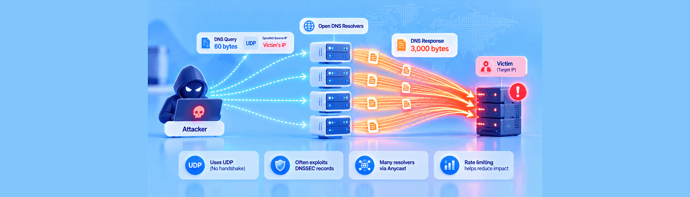 What is a DNS Amplification Attack? (DDoS Reflection)