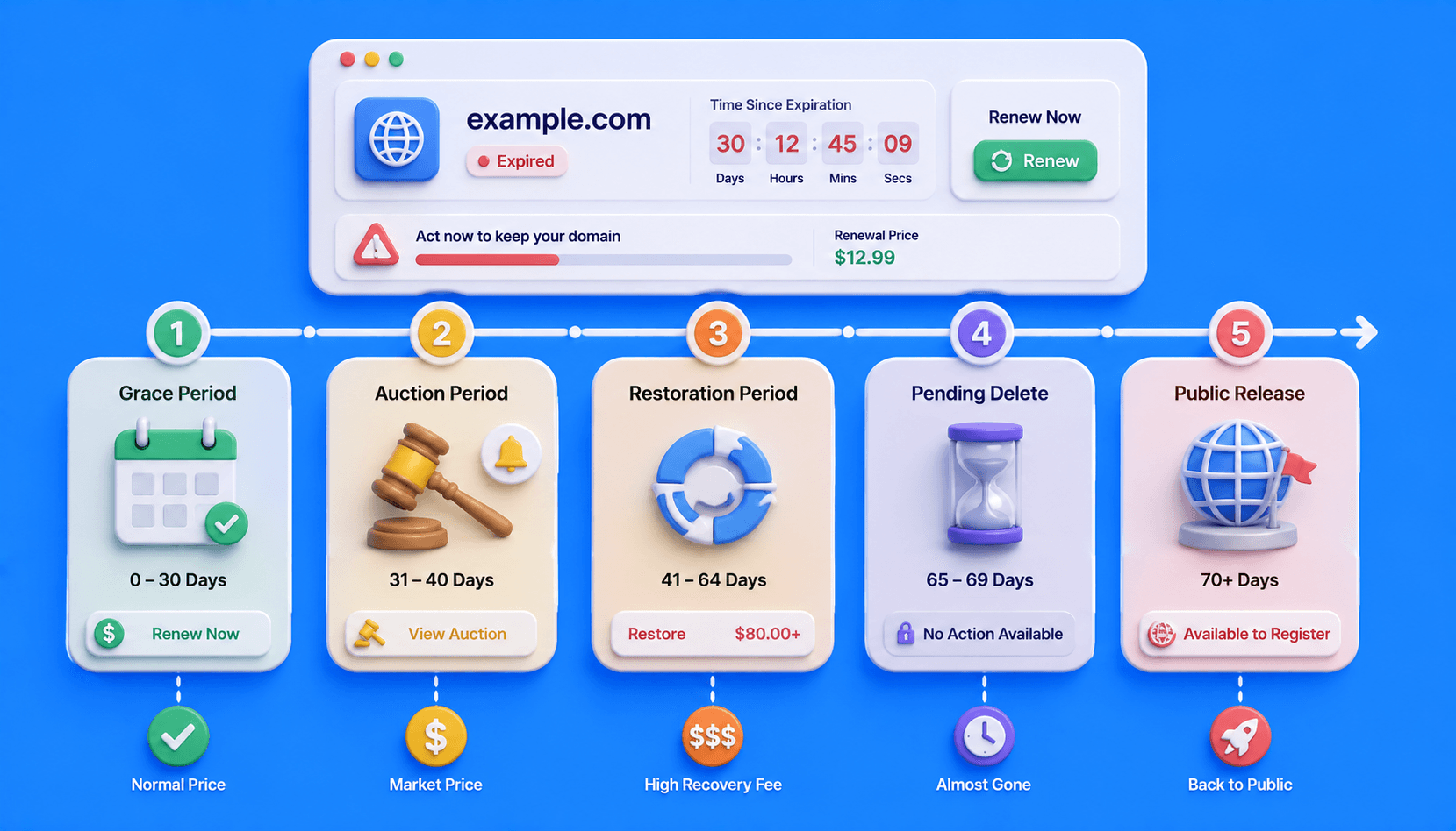 Domain Grace Period vs Redemption Period Explained