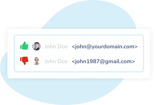 Example of custom domain email vs just regular gmail